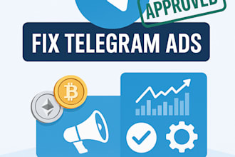 setup telegram promotion, fix telegram ads approval for crypto and forex channel
