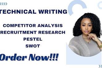 conduct market research, swot analysis, and competitor analysis