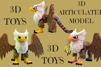 sculpt custom 3d articulated toy models bjd model 3d flexi toys for 3d printing
