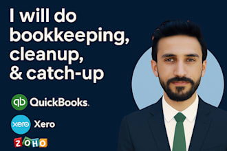 do bookkeeping, cleanup, catch up, and reconciliation in quickbooks, xero, zoho