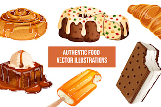 make authentic and cultural food vector illustrations