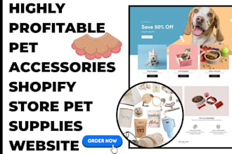 design profitable pet accessories shopify store pet supplies website