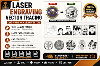 do vector tracing for engraving, laser cutting, and line art