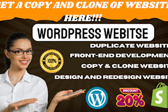 clone copy wordpress website redesign shopify store duplicate website elimentor