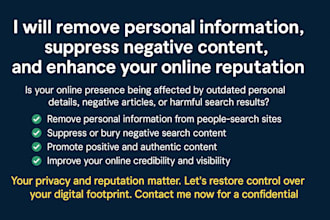 remove personal information negative content and enhance online reputation
