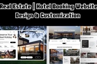 design modern real estate hotel booking landing page with any ecommerce websites
