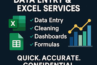do data entry and cleaning, excel formulas, and google sheets tasks