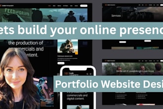 design portfolio website for filmmakers, videographers, photographers, artist