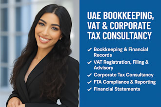 provide uae bookkeeping, vat and corporate tax consultancy services