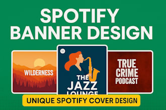 design a professional, custom spotify banner and cover art for music and podcast