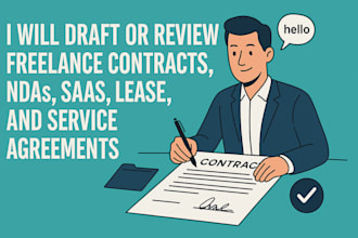 draft or review freelance contracts, ndas, saas, lease, and service agreements
