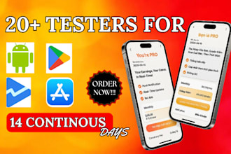provide 12 testers or twenty testers for google play closed testing for your app
