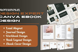 canva ebook design, lead magnet, workbook, ebook formatting and layout design