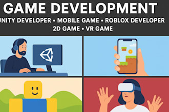 game development unity developer mobile game roblox developer 2d game vr game