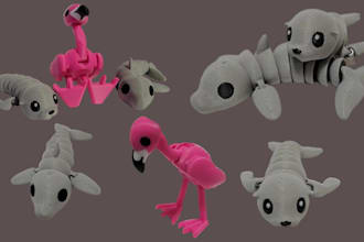 create a fully articulated 3d model for printing
