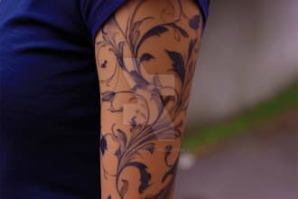 draw amazing tattoo design,realistic sleeve tattoo design