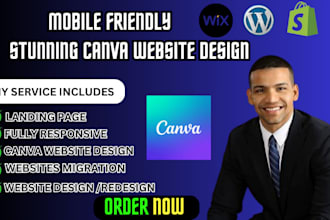 do design canva websites landing page wix wordpress shopify landing page
