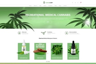design cbd oil hemp cannabis ecommerce online store website