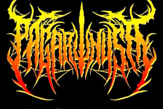 draw metal, brutal, death metal logo for your band, brand
