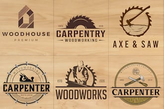 do modern wood work and carpentry logo design