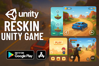 reskin, modify and publish unity game on your account