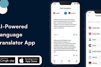 develop ai real time translator app, ai voice translator app, text to audio app