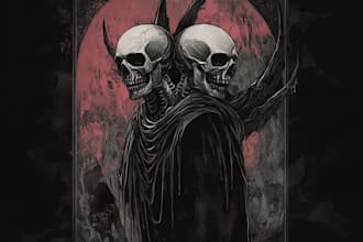 create dark art, horror or skull artworks illustration