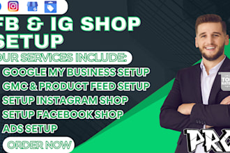 setup facebook shop,instagram shop,gmb,gmc, run fb or ig ads for swedish market