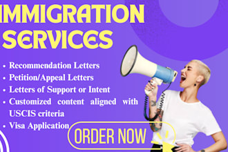 write petition or recommendation letter for eb1 eb1a eb2 niw or visa application