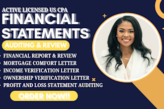 prepare and sign CPA certified financial statement, US CPA audit comfort letter