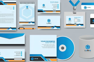 design business cards, letterheads, complete stationery items, flyer, brochure