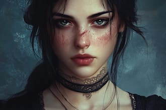 create horror dark art character creature illustration cover