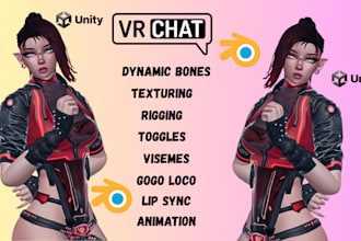 create high quality vrchat avatar  vrc avatar vr character 3d model in unity