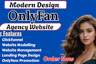 design onlyfans agency website, clickfunnel website modeling, management website