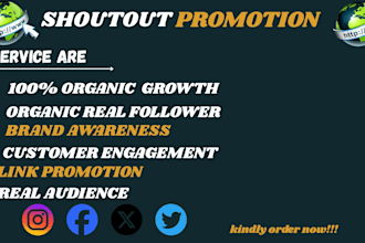 share shoutout and promote website link to 500m twitter, fb, yt, usa audience