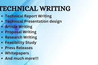 write research projects, articles and reports