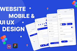 do figma ui ux design, website ui design, website mockup or mobile app ui