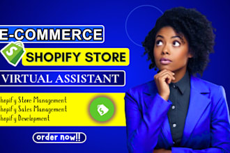 be your ecommerce store manager, shopify virtual assistant shopify store manager