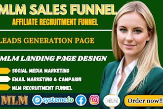 promote mlm sales funnel, mlm affiliate marketing, mlm landing page, mlm leads