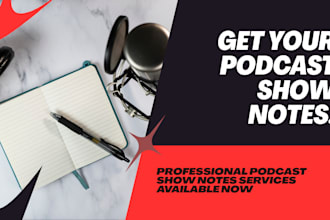 write SEO optimized podcast show notes and summary