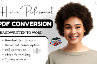professionally convert handwritten notes, documents into word ebook pdf format