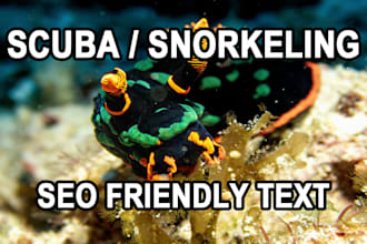 write SEO friendly scuba diving and snorkeling content