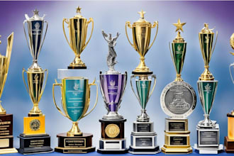 do realistic model design 3d product rendering for trophies, medals, awards