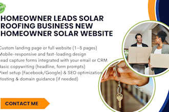 generate homeowner leads solar roofing business new homeowner solar website
