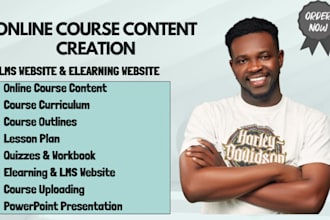 create online course content, course curriculum, course outlines, lesson plan