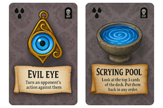 draw card game art design card game art, board game art design playing cards box