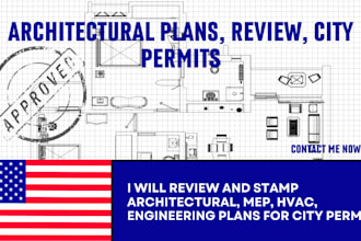 review and stamp your architectural drawings, city permit, blueprint, site plan