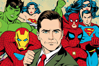 draw comic superhero pop art portrait