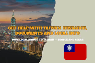 help you with taiwan research, documents and local info