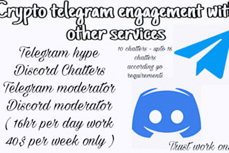 be your nfts discord moderator, telegram admin, chatter
